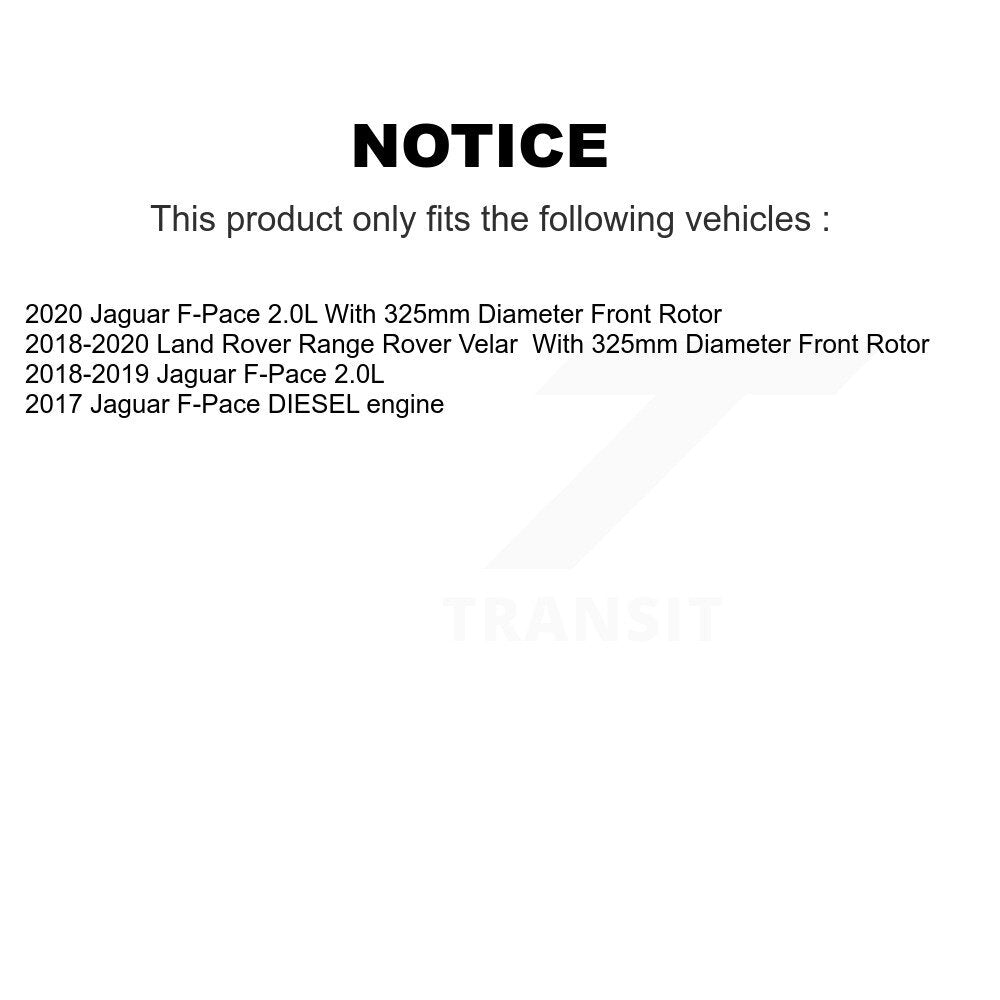 Coated Disc Brake Rotors Front Pair For Jaguar F-Pace Land Rover Range Velar