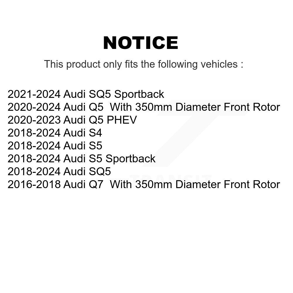 Coated Disc Brake Rotors Front Pair For Audi Q5 Q7 SQ5 S5 S4 Sportback PHEV
