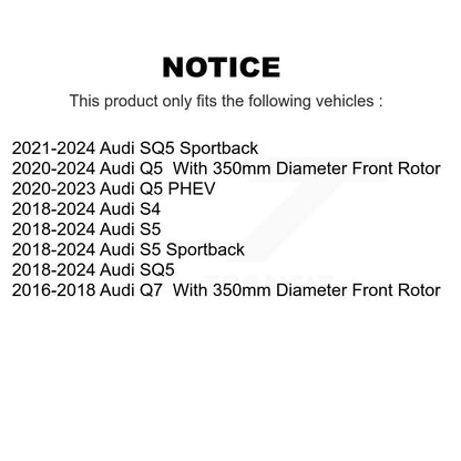 Coated Disc Brake Rotors Front Pair For Audi Q5 Q7 SQ5 S5 S4 Sportback PHEV