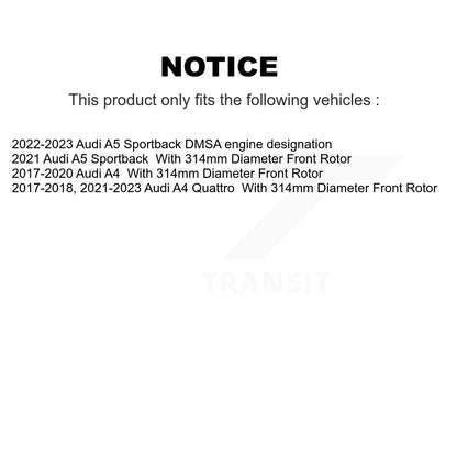 Coated Disc Brake Rotors Front Pair For Audi A4 Quattro A5 Sportback