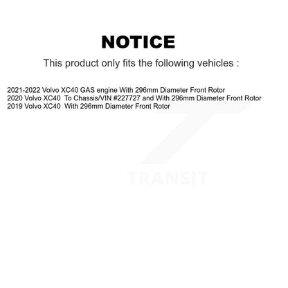 Coated Disc Brake Rotors Front Pair For Volvo XC40