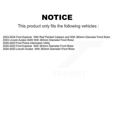 Coat Brake Rotor Front Pair For Ford Explorer Lincoln Aviator Police Interceptor
