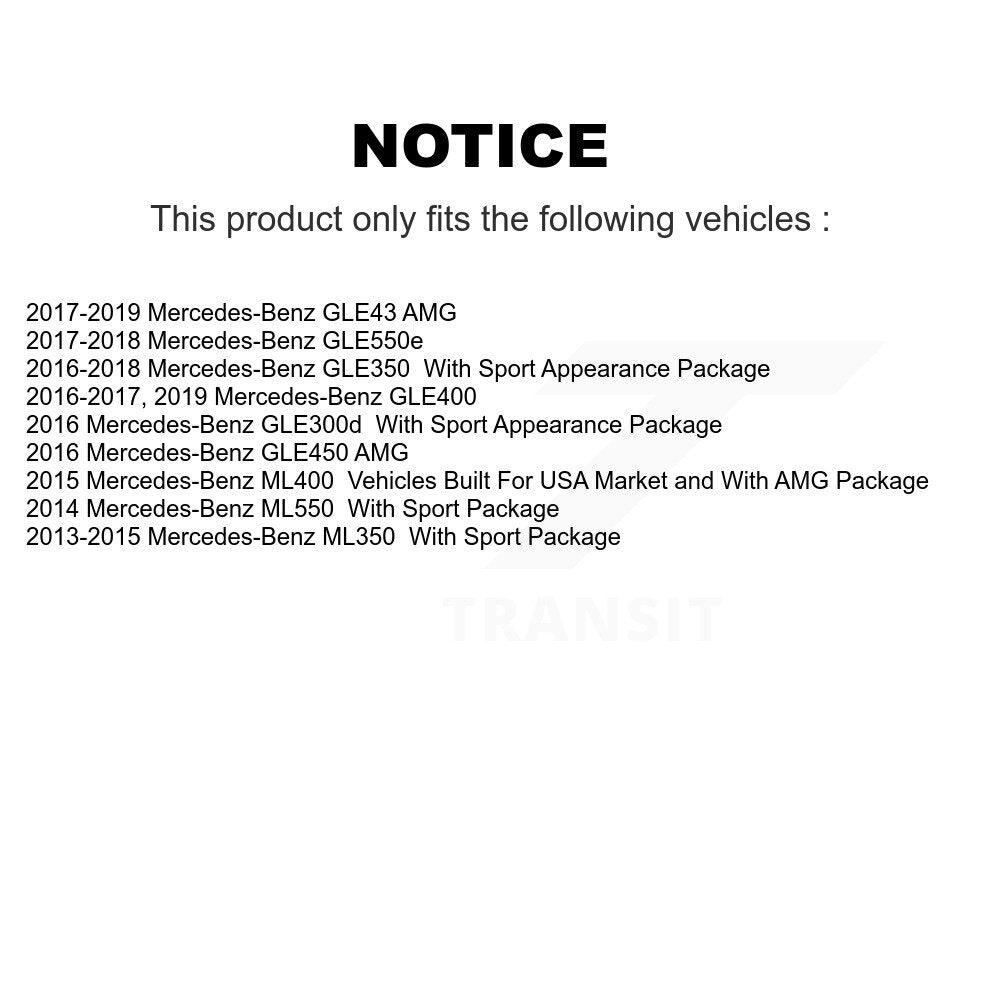 Coat Brake Rotor Rear Pair For Mercedes-Benz ML350 GLE400 GLE350 GLE43 AMG ML400