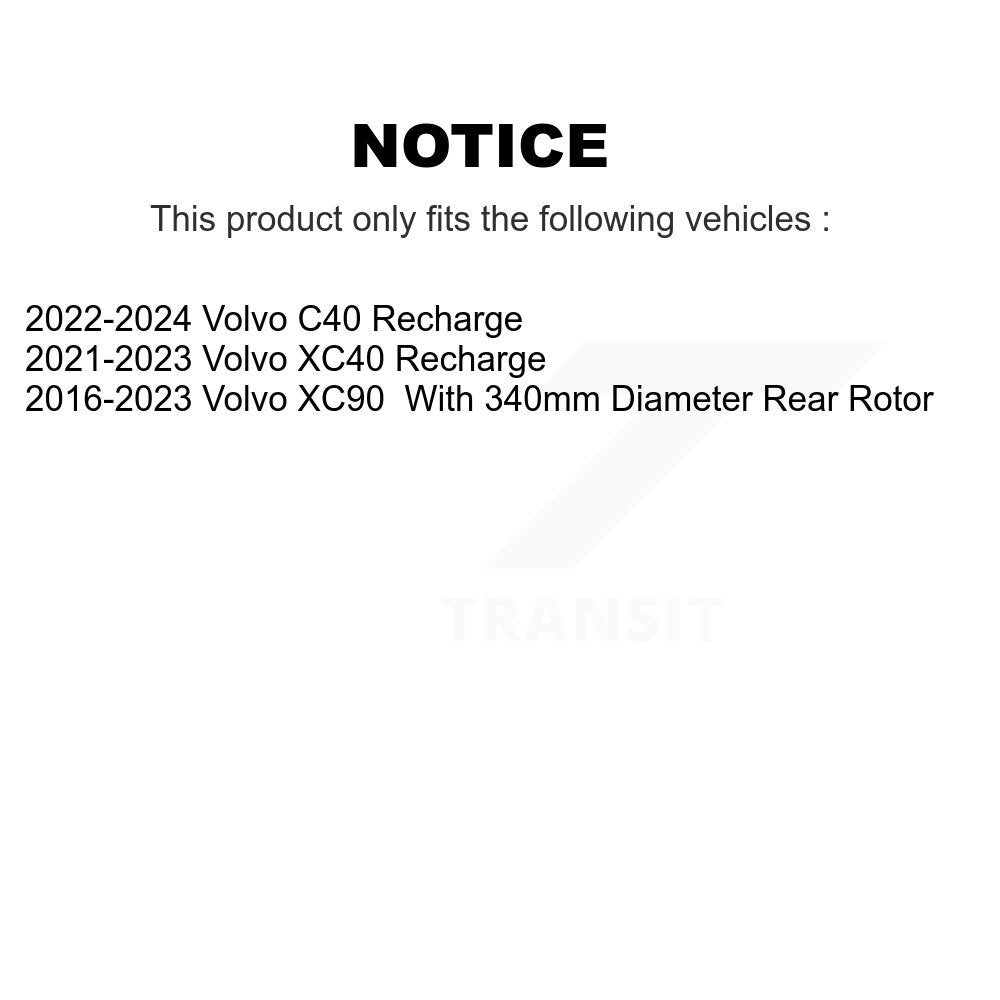 Coated Disc Brake Rotors Rear Pair For Volvo XC90 XC40 Recharge C40