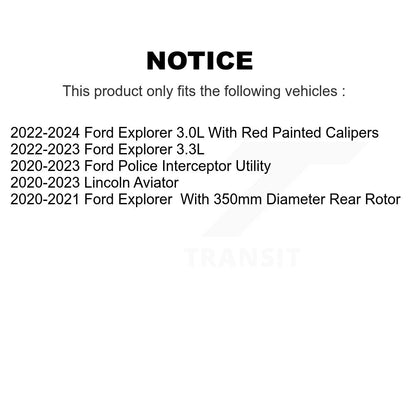 Coat Brake Rotors Rear Pair For Ford Explorer Lincoln Aviator Police Interceptor