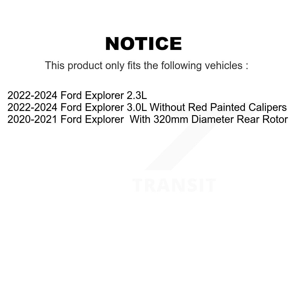 Coated Disc Brake Rotors Rear Pair For Ford Explorer Mustang