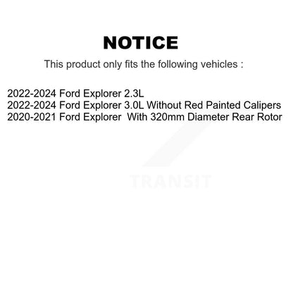 Coated Disc Brake Rotors Rear Pair For Ford Explorer Mustang