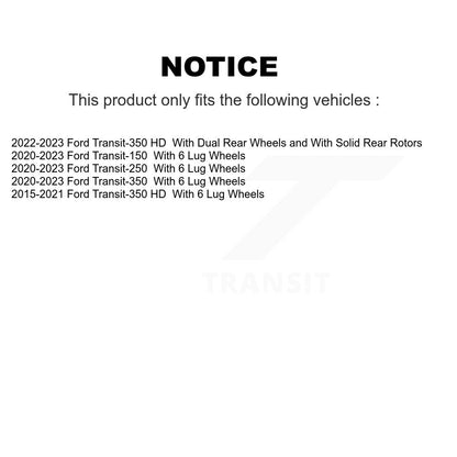 Coat Disc Brake Rotors Rear Pair For Ford Transit-250 Transit-350 HD Transit-150