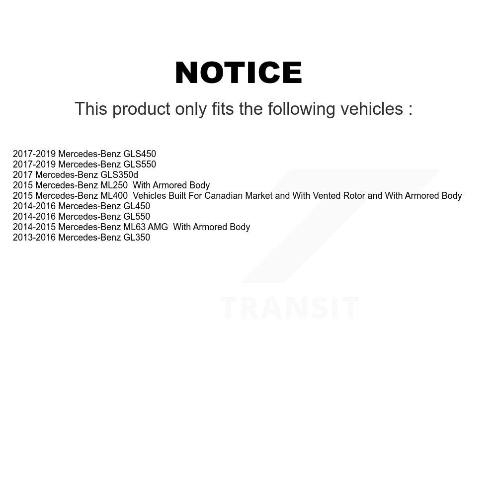 Coat Brake Rotor Rear Pair For Mercedes-Benz GL350 GLS450 ML400 GLS550 GL550 AMG