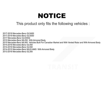 Coat Brake Rotor Rear Pair For Mercedes-Benz GL350 GLS450 ML400 GLS550 GL550 AMG