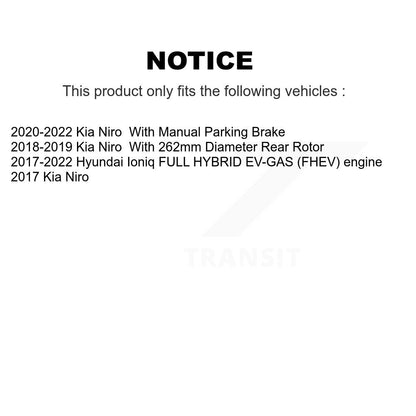 Coated Disc Brake Rotors Front Rear Kit For Hyundai Ioniq Kia Niro