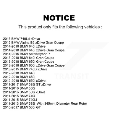 Coat Brake Rotor Rear Pair For BMW 550i xDrive 650i Gran Coupe 535i GT 640i B6 7