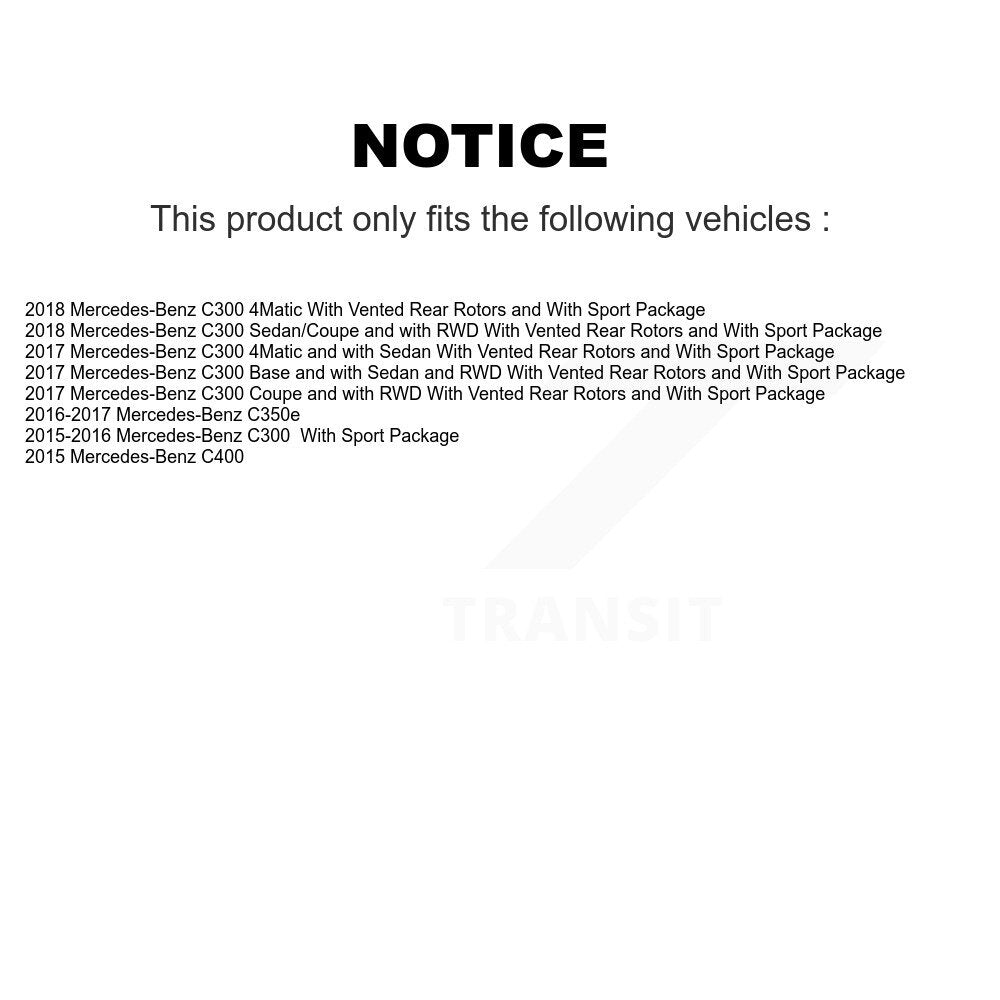 Coated Disc Brake Rotors Front Rear Kit For Mercedes-Benz C300 C400 C350e