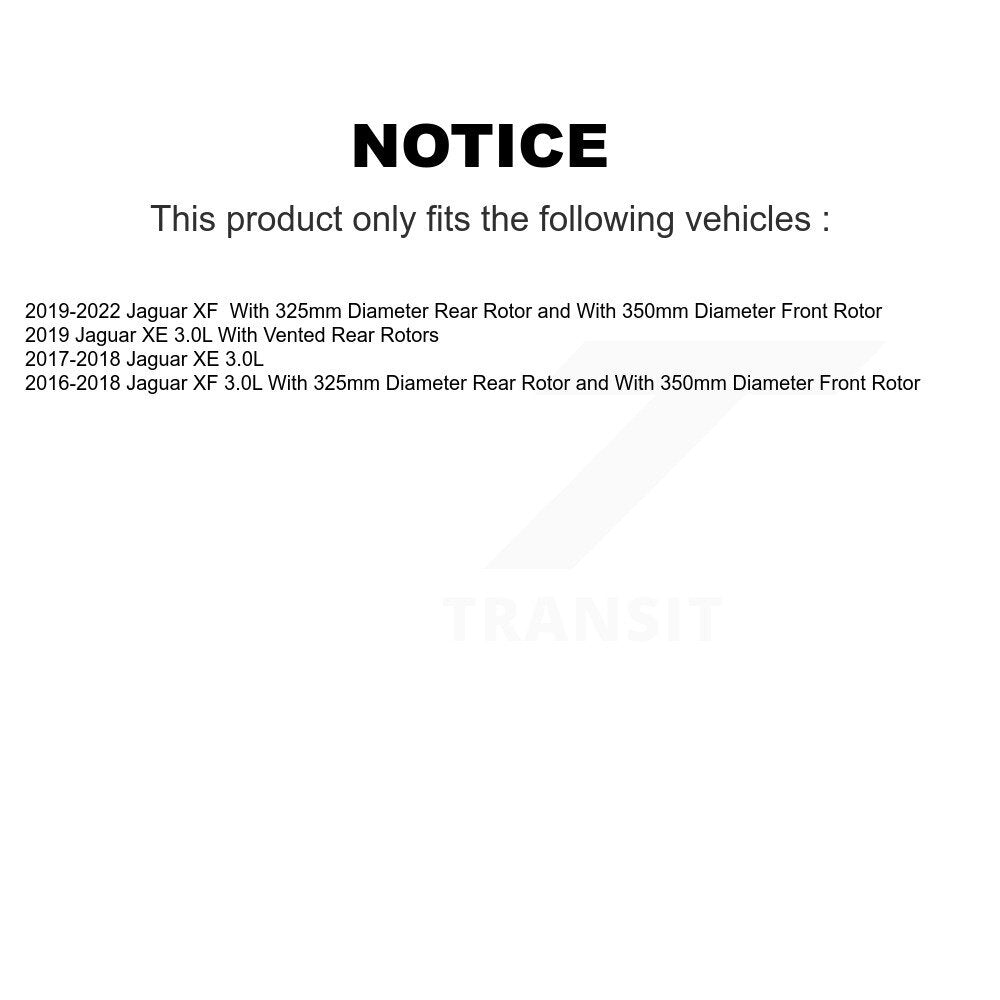 Coated Disc Brake Rotors Front Rear Kit For Jaguar XE XF