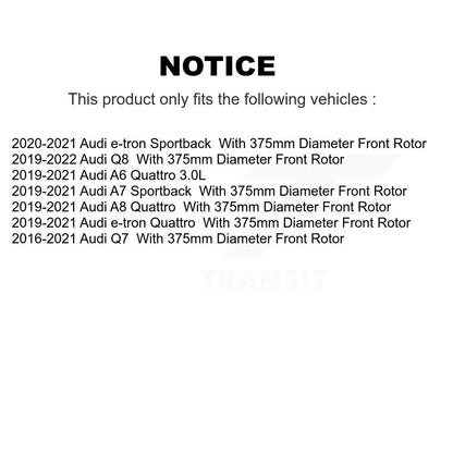 Coated Brake Rotors Front Pair For Audi Q7 Q8 e-tron Quattro A6 A7 Sportback A8