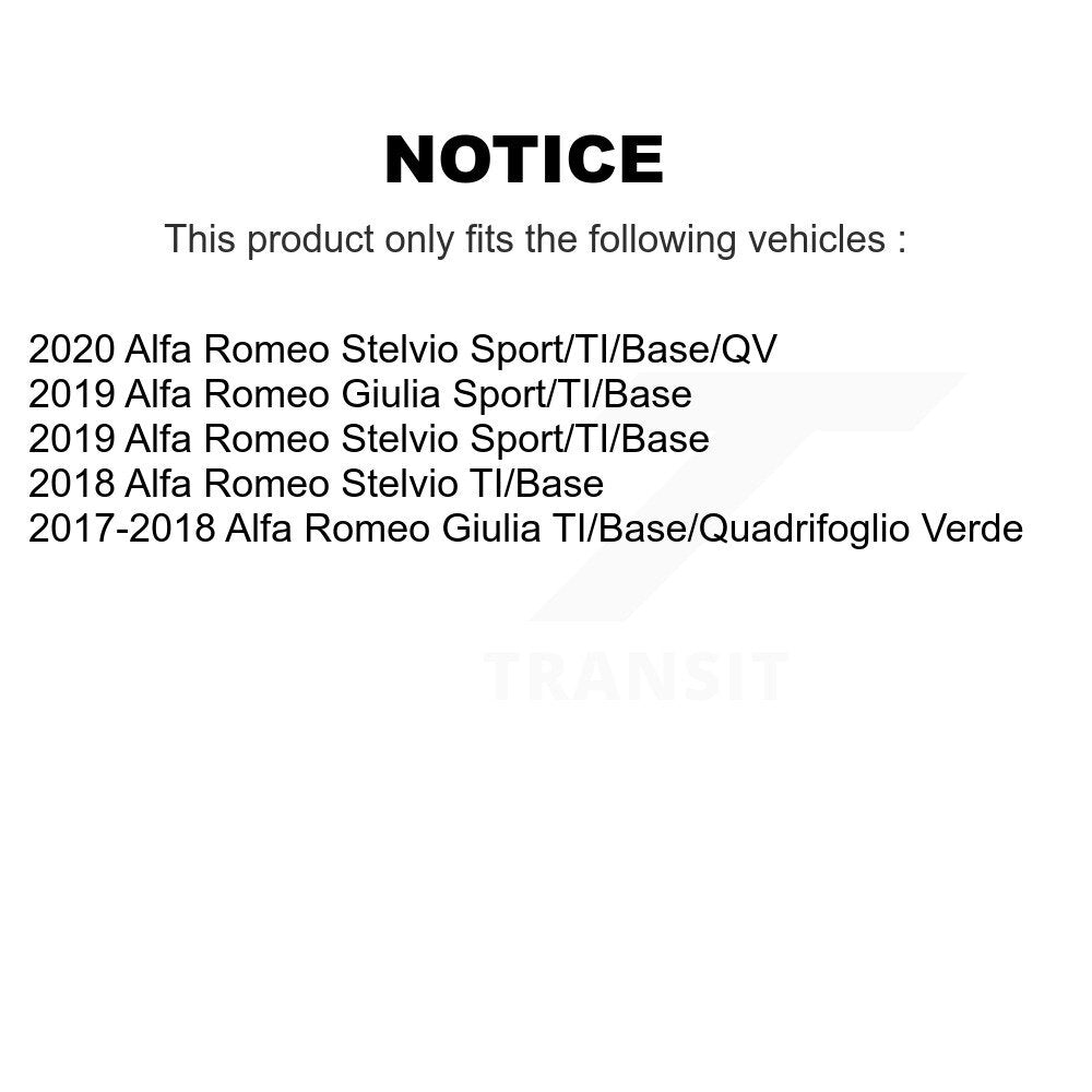 Coated Disc Brake Rotors Rear Pair For Alfa Romeo Stelvio Giulia