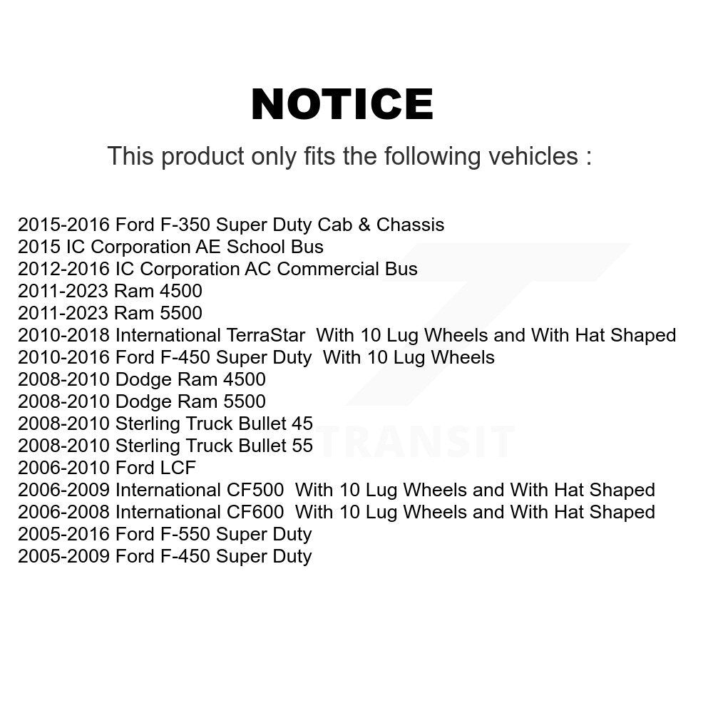 Coated Brake Rotor Rear Pair For Ford F-350 Super Duty F-450 F-550 International