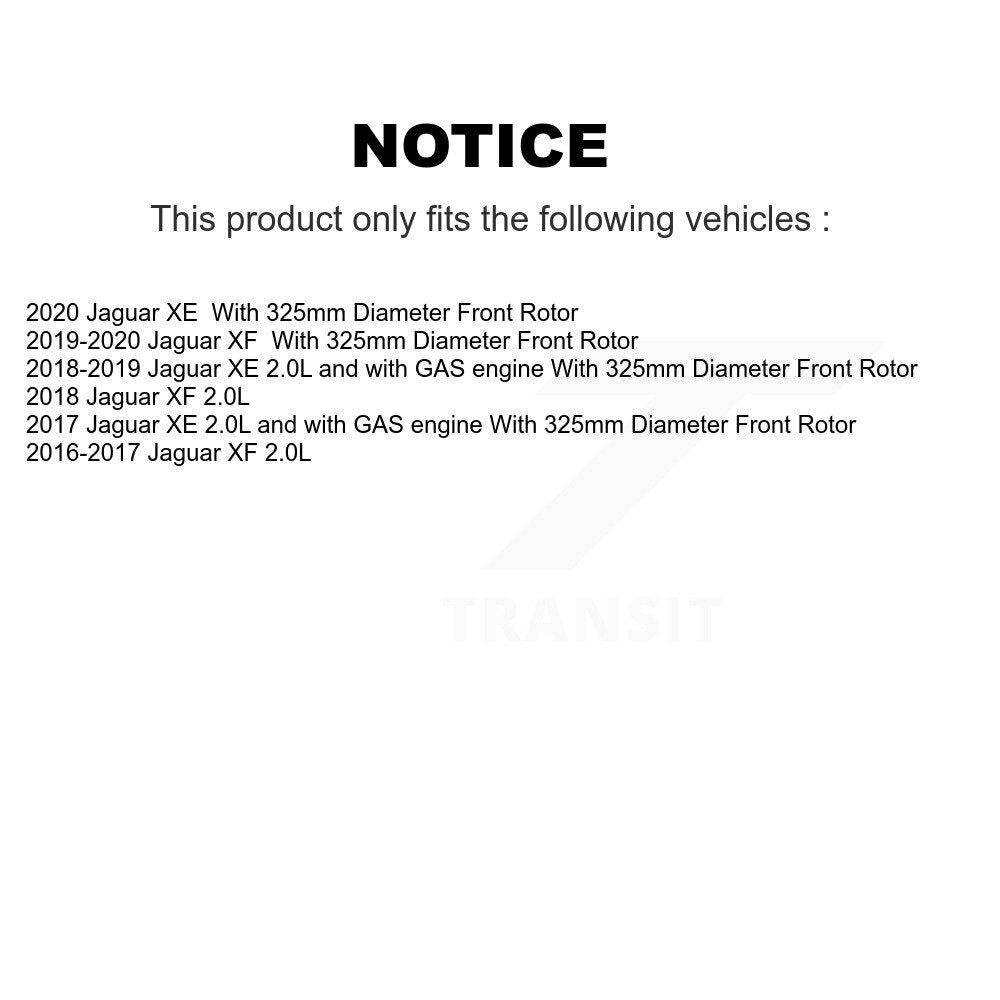 Coated Disc Brake Rotors Front Pair For Jaguar XE XF