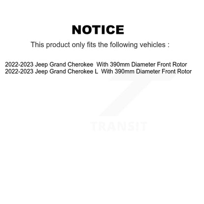 Coated Disc Brake Rotors Front Pair For 2022-2024 Jeep Grand Cherokee L