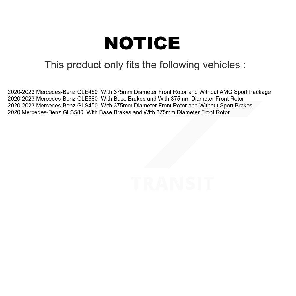 Coated Disc Brake Rotor Front Pair For Mercedes-Benz GLE450 GLS450 GLS580 GLE580