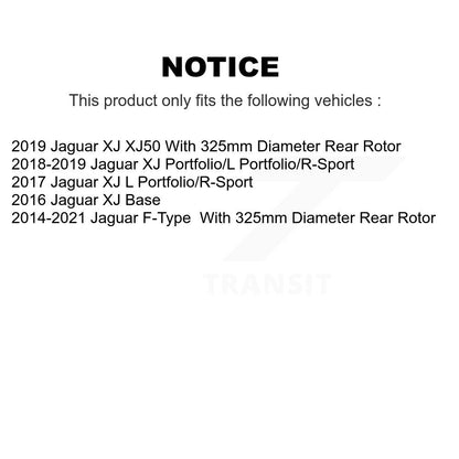 Coated Disc Brake Rotors Rear Pair For Jaguar F-Type XJ