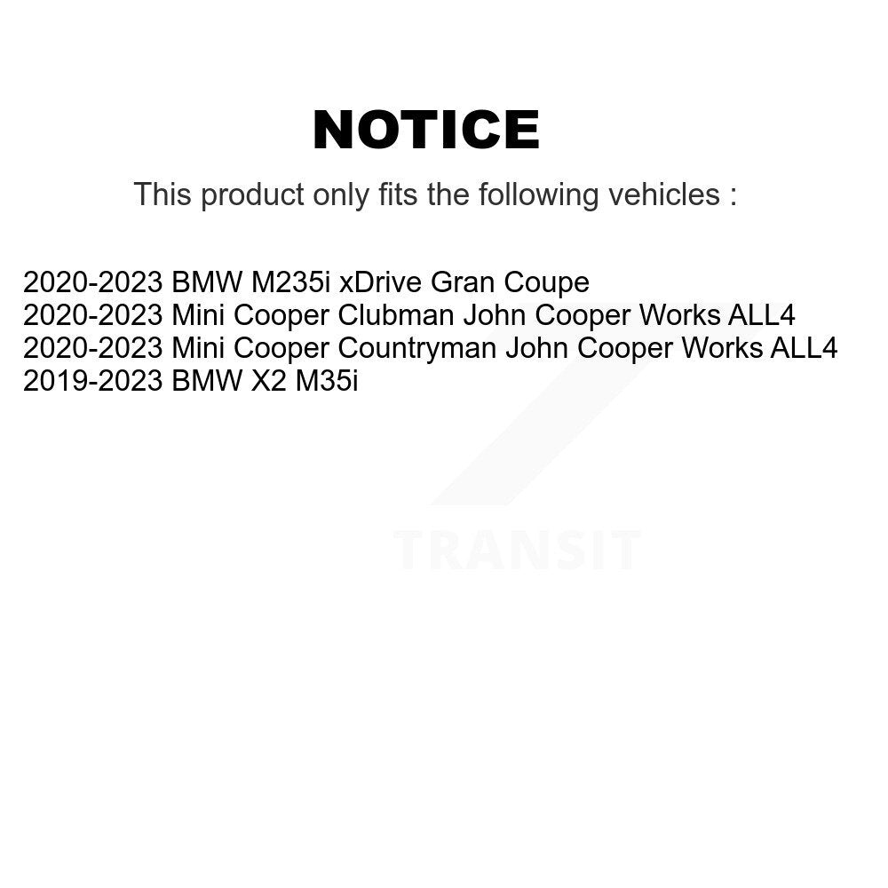 Coated Brake Rotor Rear Pair For Mini Cooper Countryman BMW X2 M235i xDrive Gran