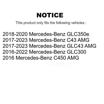 Coated Brake Rotor Rear Pair For Mercedes-Benz GLC300 C43 AMG GLC43 C450 GLC350e