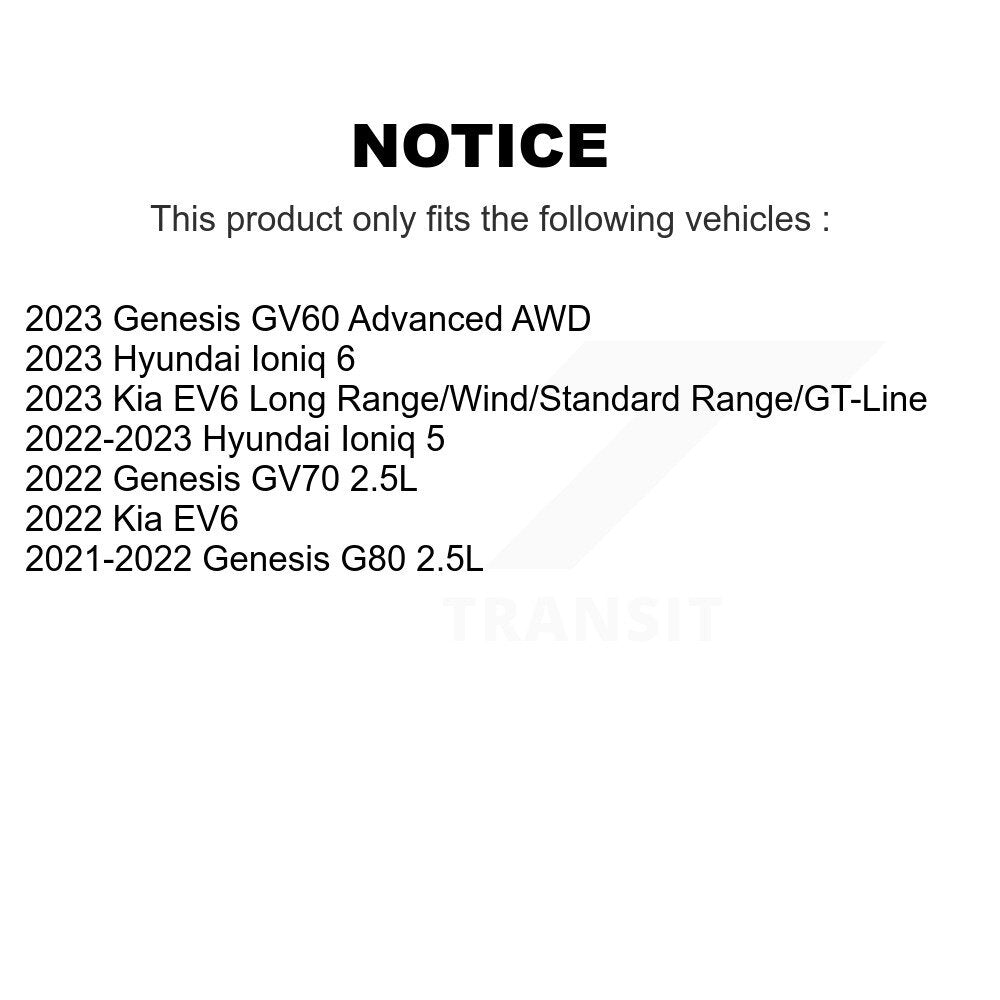 Coated Brake Rotor Rear Pair For Hyundai Ioniq 5 Genesis Kia EV6 GV70 6 GV60 G80