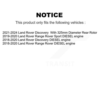 Coated Disc Brake Rotors Rear Pair For Land Rover Range Sport Discovery