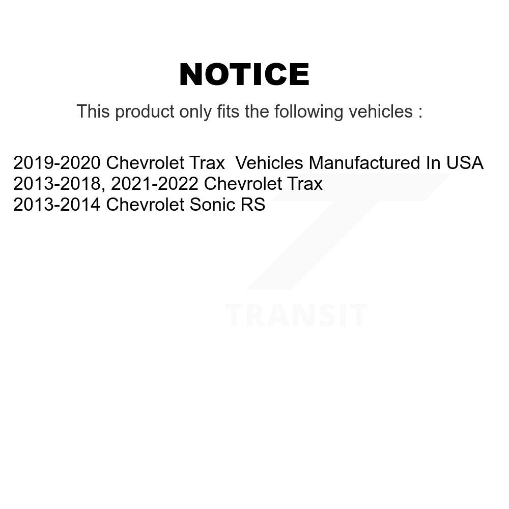 Disc Brake Rotors Drums Kit Front Rear For Chevrolet Trax Sonic