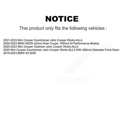 Coated Brake Rotor Front Rear Kit For Mini Cooper Countryman BMW X2 M235i xDrive