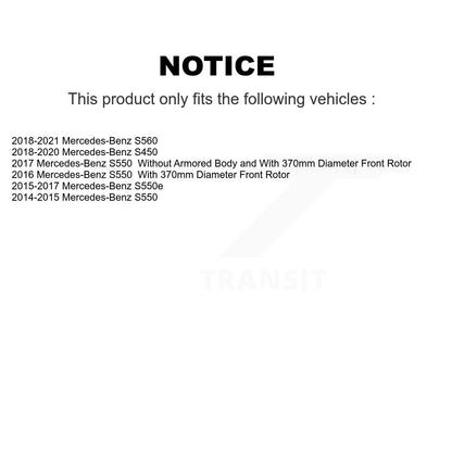 Coated Disc Brake Rotors Front Pair For Mercedes-Benz S550 S560 S450 S550e
