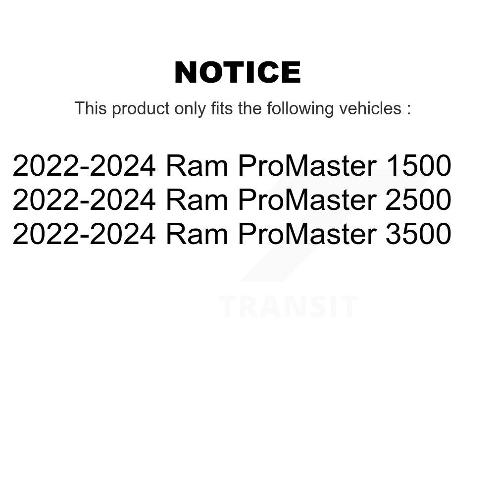 Coated Disc Brake Rotors Rear Pair For 2022-2024 Ram ProMaster 3500 2500 1500