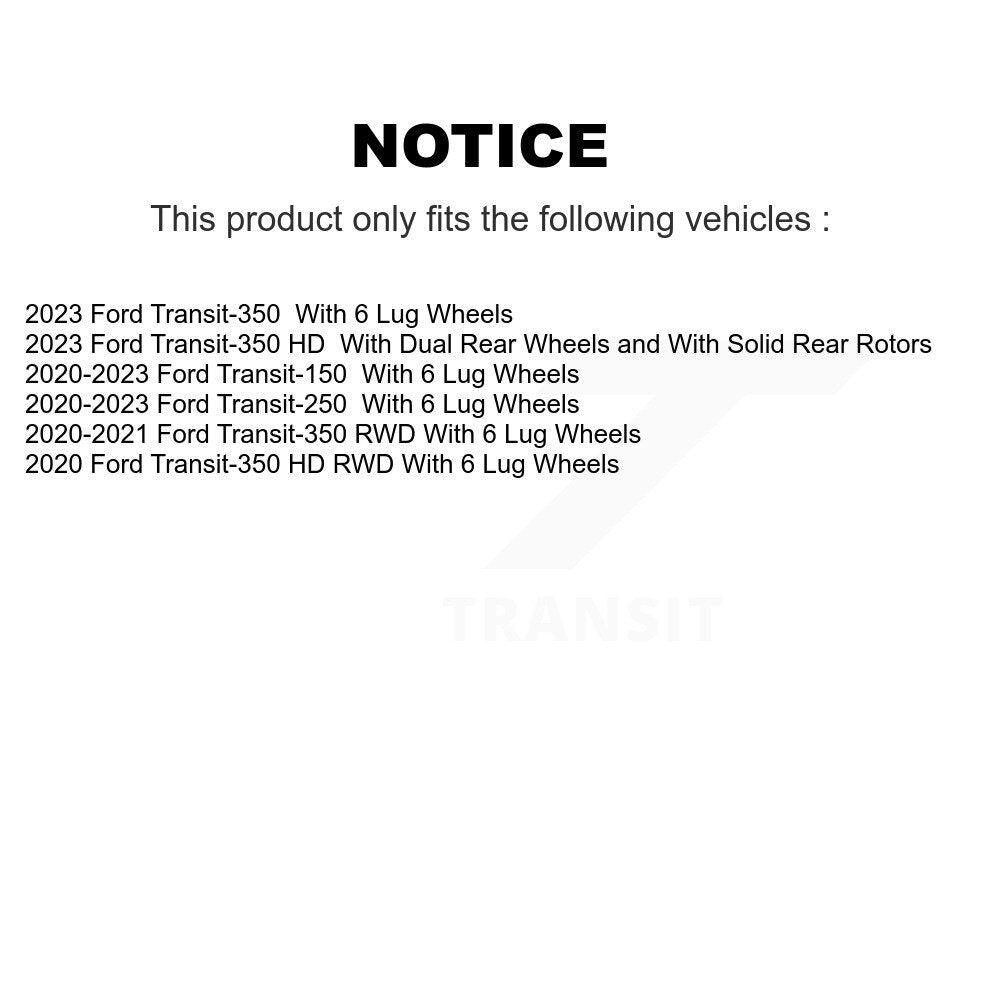Coat Brake Rotors Semi-Metallic Pad Rear Kit For Ford Transit-250 Transit-150 HD