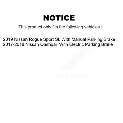 Disc Coated Rotors Ceramic Pads Parking Shoes Rear Kit For Nissan Qashqai Rogue