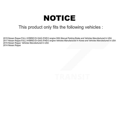 Disc Coated Rotors Ceramic Pads Parking Shoes Hardware Rear Kit For Nissan Rogue