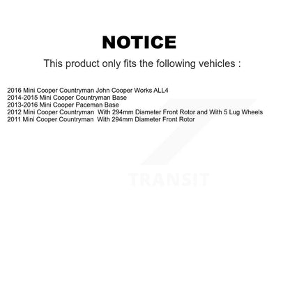 Coated Disc Brake Rotor Ceramic Pad Front Kit For Mini Cooper Countryman Paceman