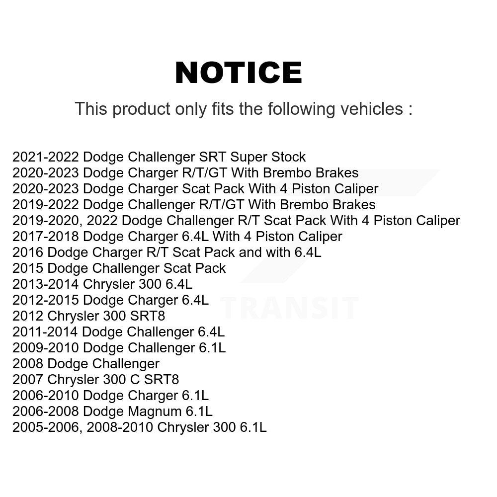Coat Brake Rotor Ceramic Pad Front Kit For Dodge Charger Chrysler 300 Challenger