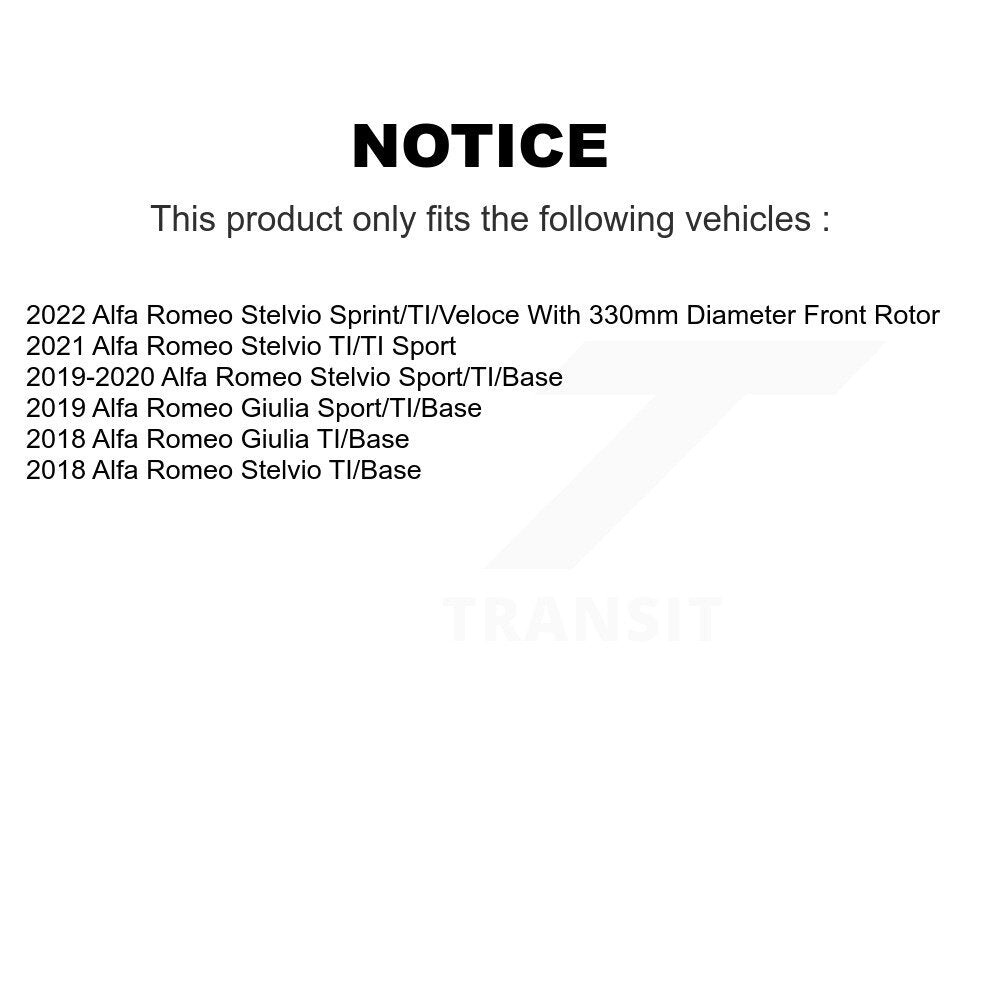 Coated Disc Brake Rotors And Ceramic Pad Front Kit For Alfa Romeo Stelvio Giulia