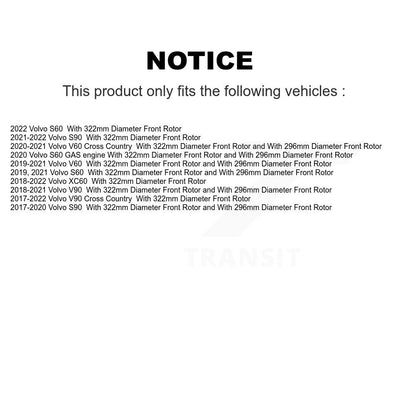 Coat Brake Rotors Ceramic Pad Front Kit For Volvo XC60 S60 V90 Cross Country V60
