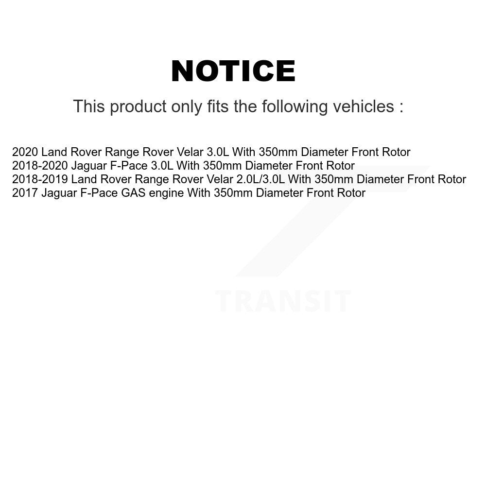 Coat Brake Rotors Semi-Metallic Pad Front Kit For Jaguar F-Pace Land Rover Range