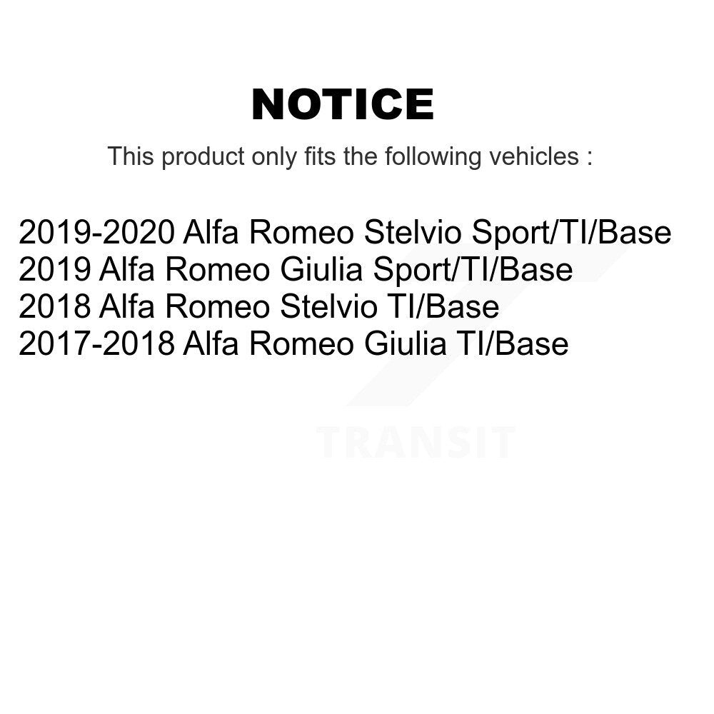 Coated Disc Brake Rotor Semi-Metallic Pad Rear Kit For Alfa Romeo Stelvio Giulia
