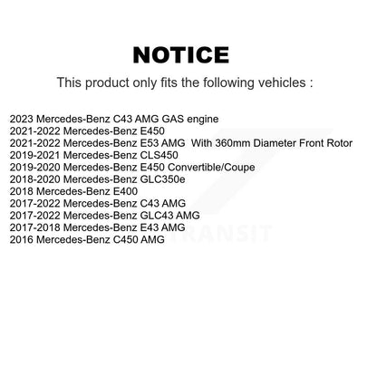 Coat Brake Rotor Semi-Metallic Pad Front Kit For Mercedes-Benz C43 AMG GLC43 E53