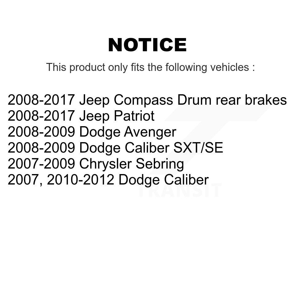 Coated Brake Drum Shoes Spring Rear Kit For Jeep Patriot Compass Dodge Caliber