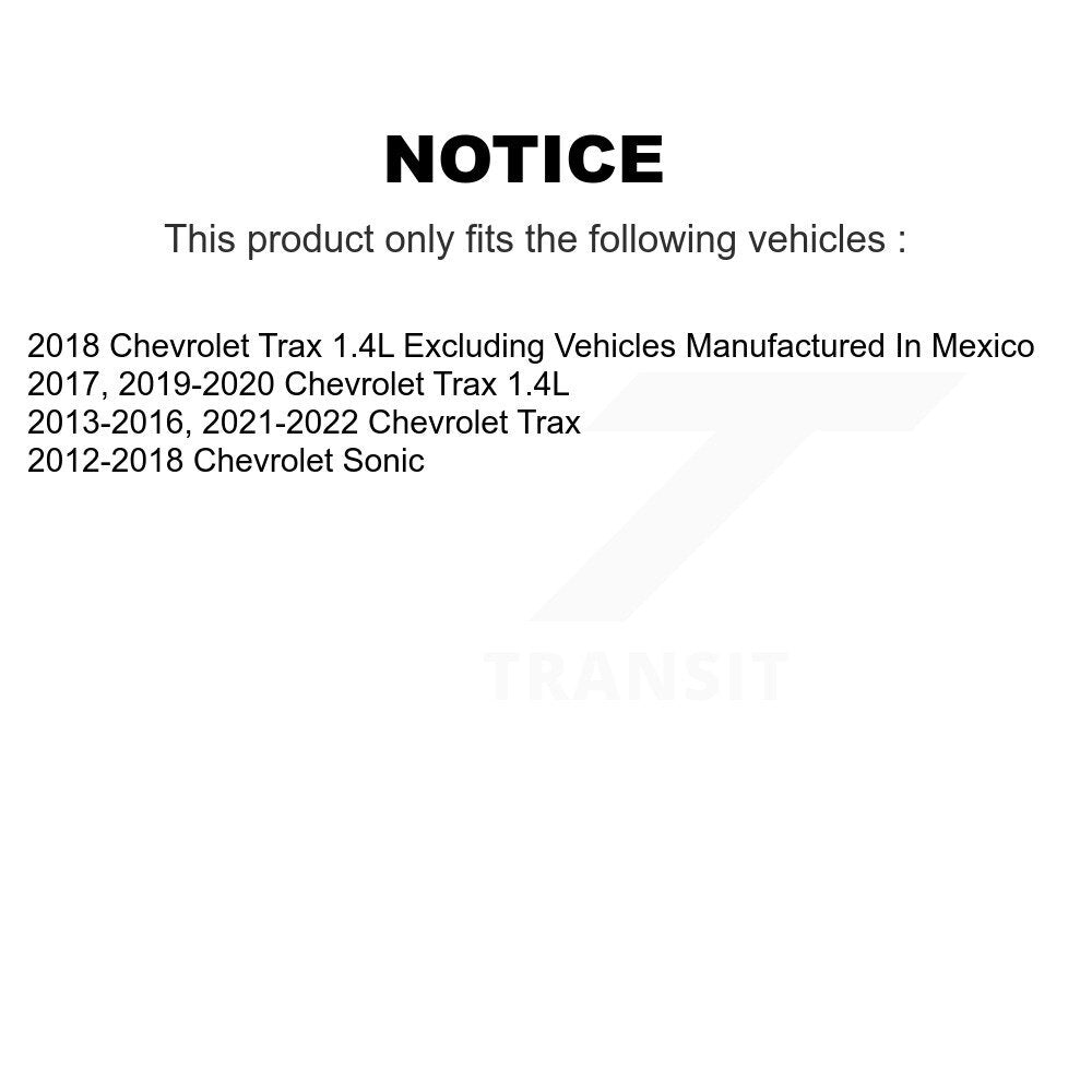 Coated Brake Drum Shoes Spring Rear Kit For Chevrolet Trax Sonic