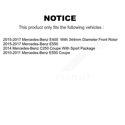 Coated Brake Rotors Semi-Metallic Pad Front Kit For Mercedes-Benz C250 E400 E550