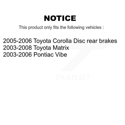 Coated Brake Rotors Ceramic Pad Front Rear Kit For Toyota Matrix Corolla Pontiac