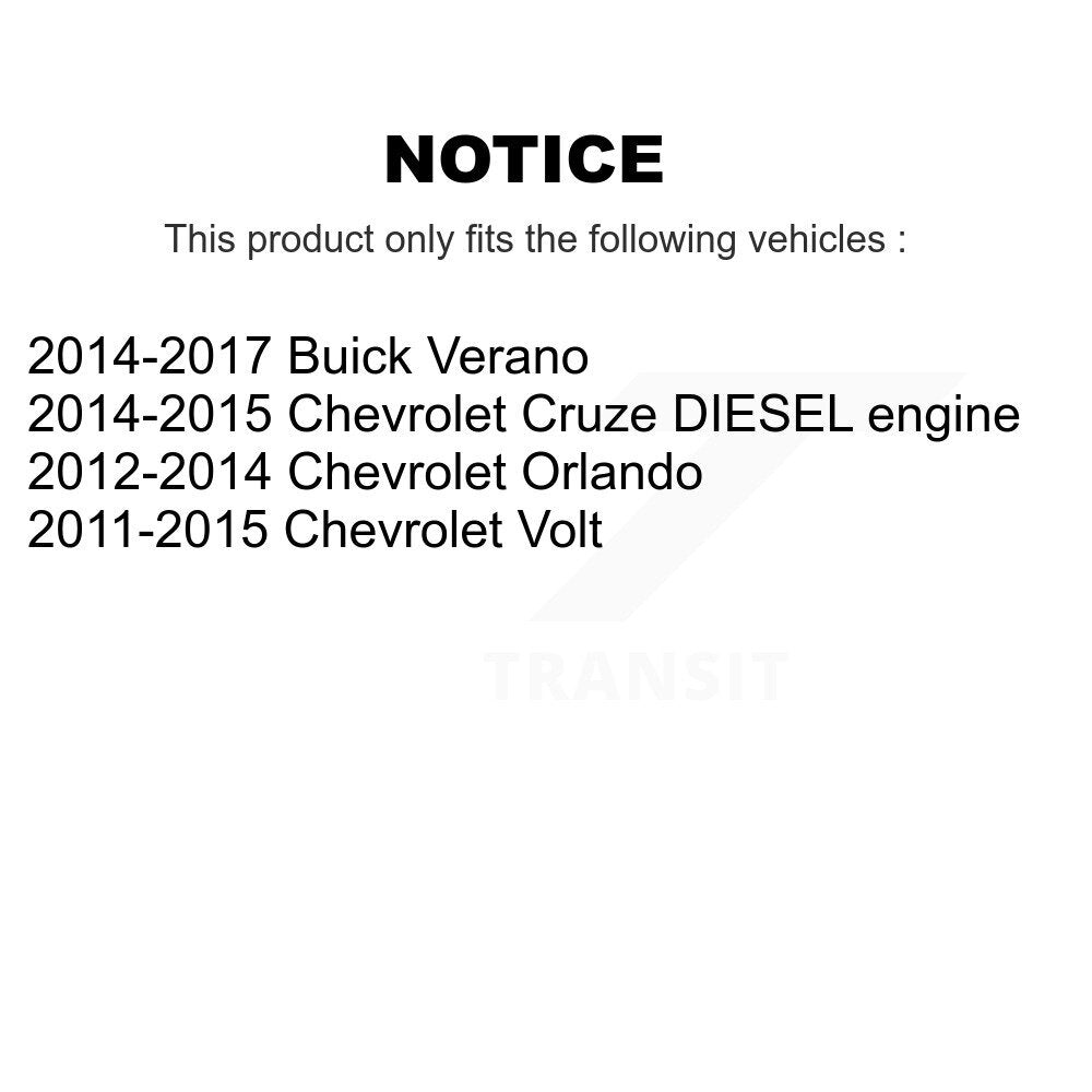 Coated Brake Rotor & Ceramic Pad Front Rear Kit For Chevrolet Cruze Buick Verano