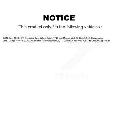 Disc Rotors Brake Pad Bearing Suspension Front Kit (15Pc) For Ram 1500 Dodge 4WD