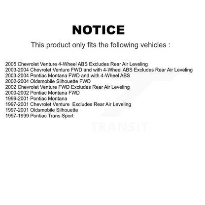 Rotors Brake Pad Bearing Suspension Front Kit (15Pc) For Pontiac Montana Venture